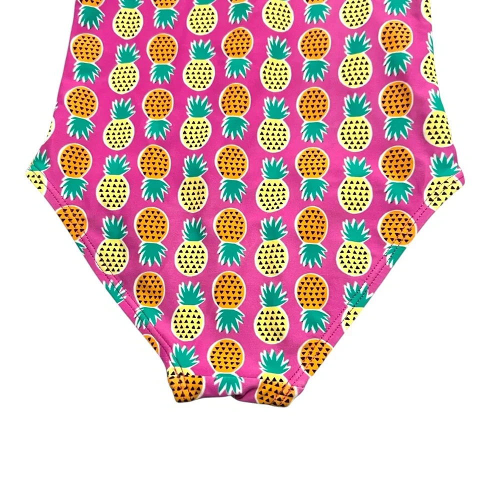 Tea Collection 5Y Pink Pineapple Rashguard One-Piece Swim Bathing Suit